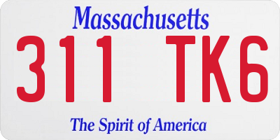MA license plate 311TK6