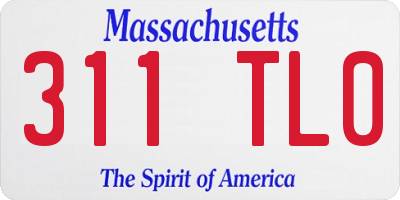 MA license plate 311TL0