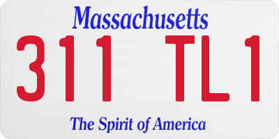 MA license plate 311TL1