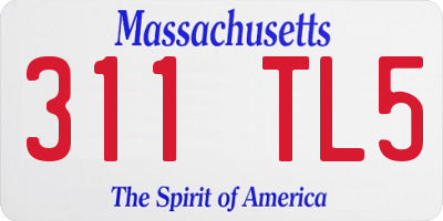 MA license plate 311TL5