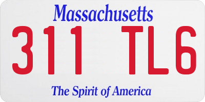 MA license plate 311TL6
