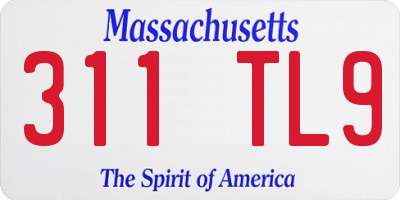 MA license plate 311TL9