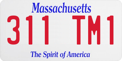 MA license plate 311TM1
