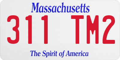 MA license plate 311TM2