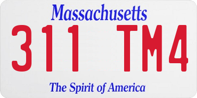 MA license plate 311TM4