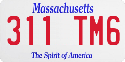 MA license plate 311TM6