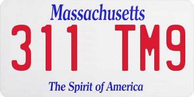 MA license plate 311TM9
