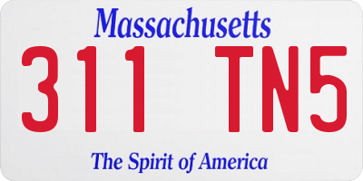 MA license plate 311TN5