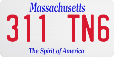 MA license plate 311TN6
