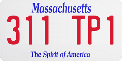 MA license plate 311TP1