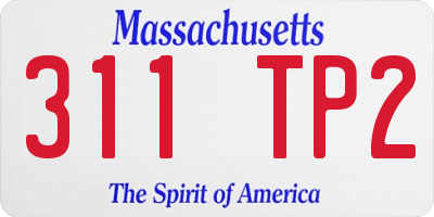 MA license plate 311TP2