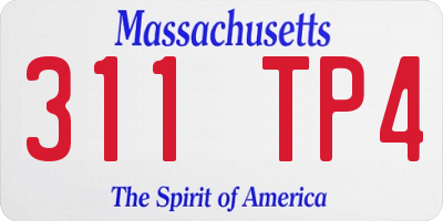 MA license plate 311TP4