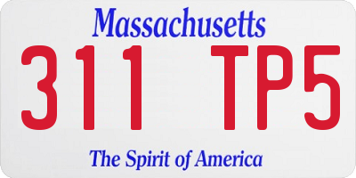 MA license plate 311TP5