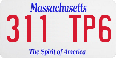 MA license plate 311TP6