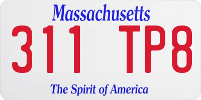MA license plate 311TP8