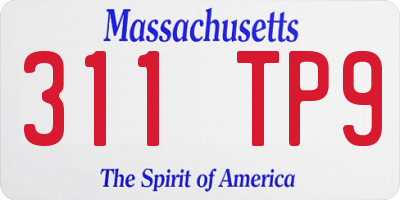 MA license plate 311TP9