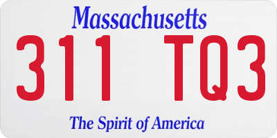 MA license plate 311TQ3