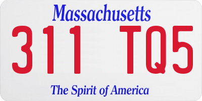 MA license plate 311TQ5