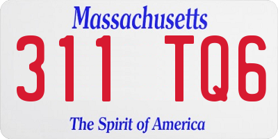 MA license plate 311TQ6