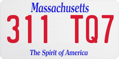 MA license plate 311TQ7