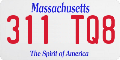 MA license plate 311TQ8