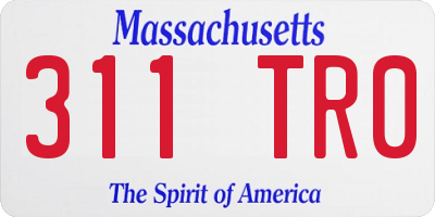 MA license plate 311TR0
