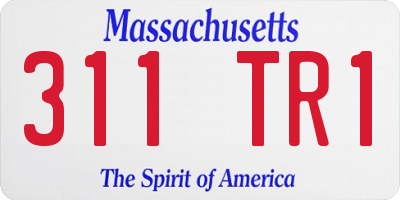 MA license plate 311TR1
