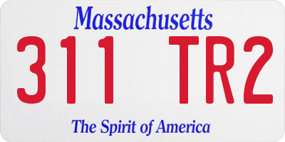 MA license plate 311TR2