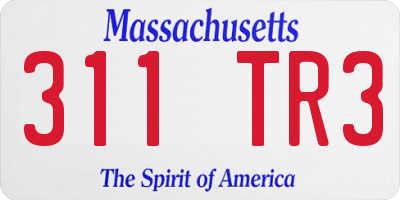 MA license plate 311TR3