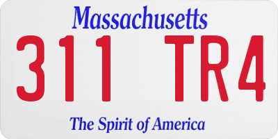 MA license plate 311TR4
