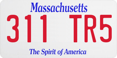 MA license plate 311TR5
