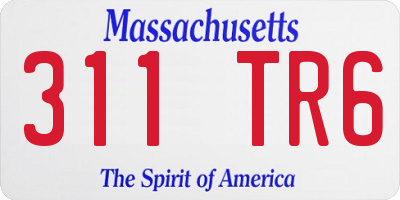 MA license plate 311TR6