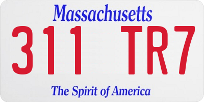 MA license plate 311TR7