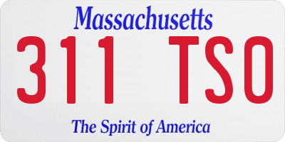 MA license plate 311TS0