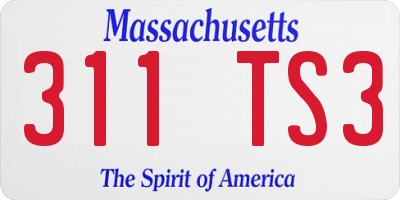 MA license plate 311TS3