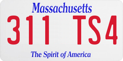 MA license plate 311TS4