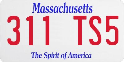 MA license plate 311TS5