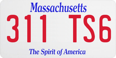 MA license plate 311TS6