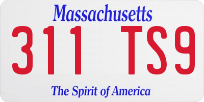 MA license plate 311TS9