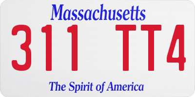 MA license plate 311TT4