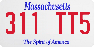 MA license plate 311TT5