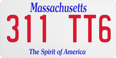 MA license plate 311TT6