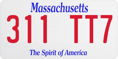 MA license plate 311TT7