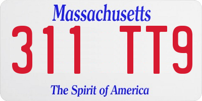 MA license plate 311TT9
