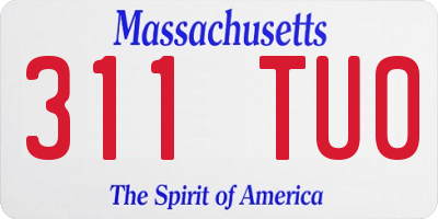 MA license plate 311TU0