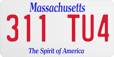 MA license plate 311TU4