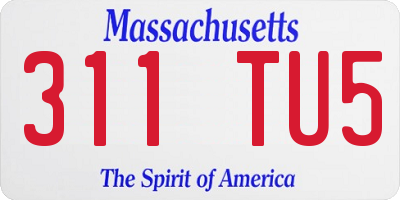 MA license plate 311TU5