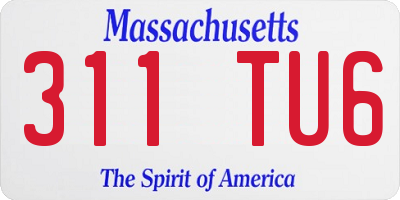 MA license plate 311TU6
