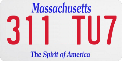 MA license plate 311TU7