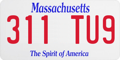 MA license plate 311TU9